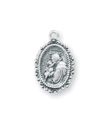 5/8-inch Sterling Silver Saint Anthony Medal with 18-inch Chain