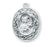 15/16-inch Sterling Silver Saint Therese Medal with Carmelite Back 18-inch Chain