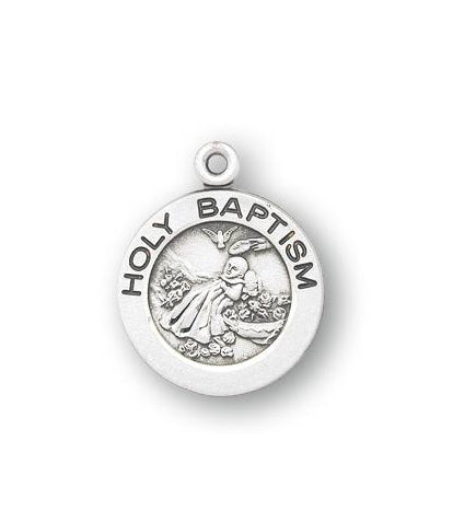 Sterling Silver Round Shaped Holy Baptism Medal
