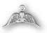 1/2-inch Sterling Silver Angel with Wings Medal with 18-inch Chain