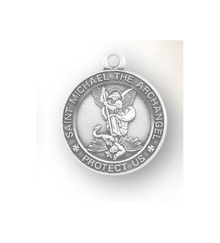Sterling Silver Round Saint Michael Medal