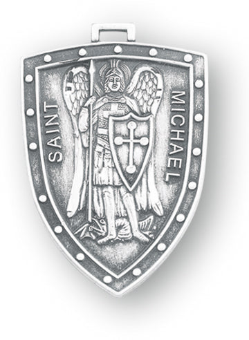 1 1/4-inch Sterling Silver Saint Michael Medal with 24-inch Chain