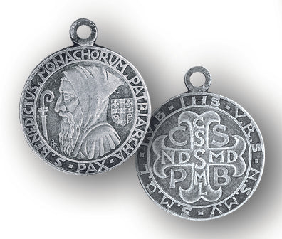 3/4-inch Sterling Silver Saint Benedict Medal with 18-inch Chain
