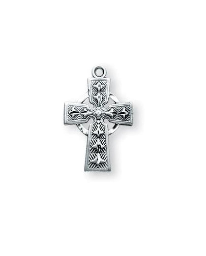 9/16-inch Sterling Silver Celtic Cross with 16-inch Chain and Box