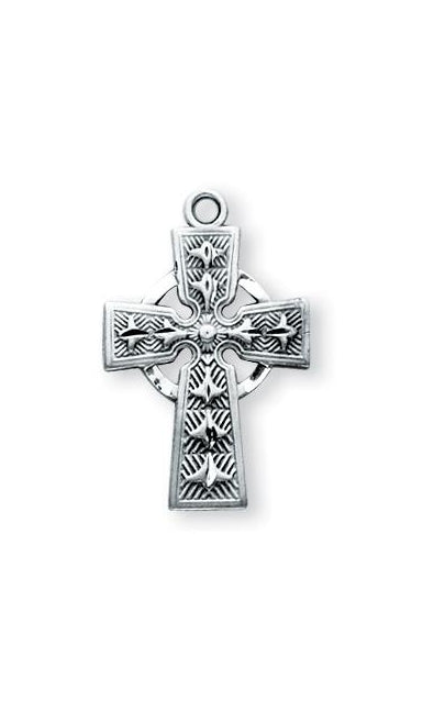 15/16-inch Sterling Silver Celtic Cross with 18-inch Chain