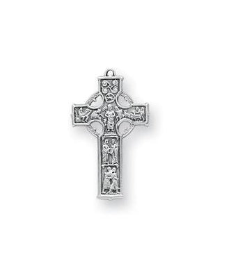 11/16-inch Sterling Silver Celtic Cross with 18-inch Chain