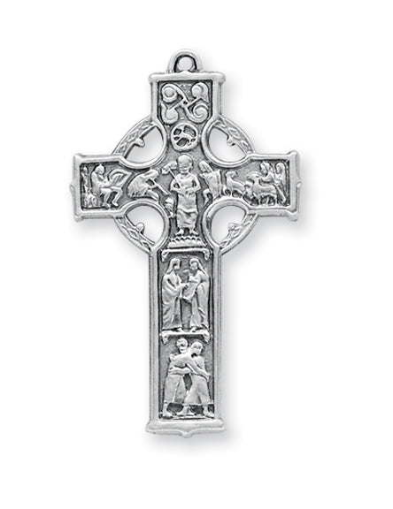 1 5/8-inch Sterling Silver Celtic Cross with 24-inch Chain