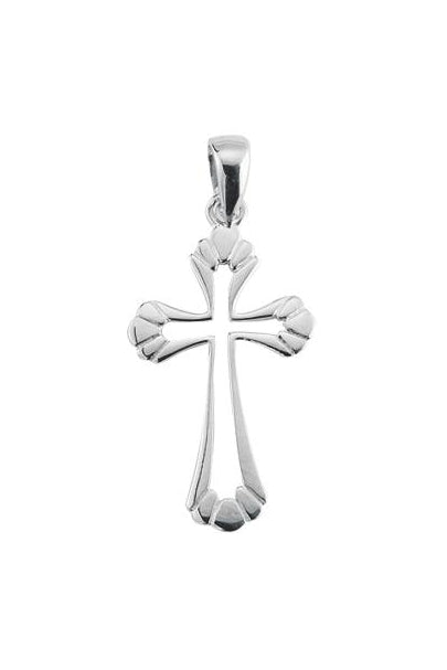 1-inch Sterling Silver Cut Out Cross with 18-inch Chain