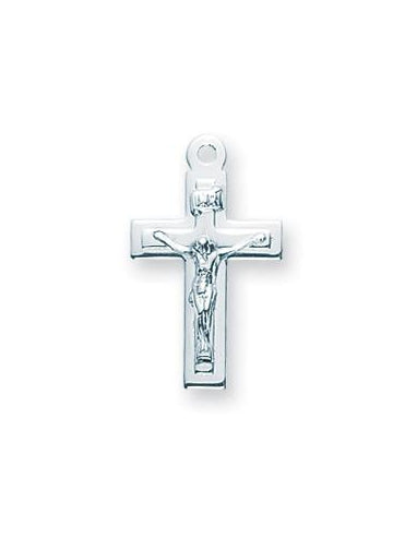 3/4-inch Sterling Silver Crucifix with 16-inch Chain and Box