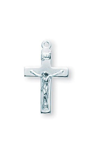 13/16-inch Sterling Silver Crucifix with 18-inch Chain