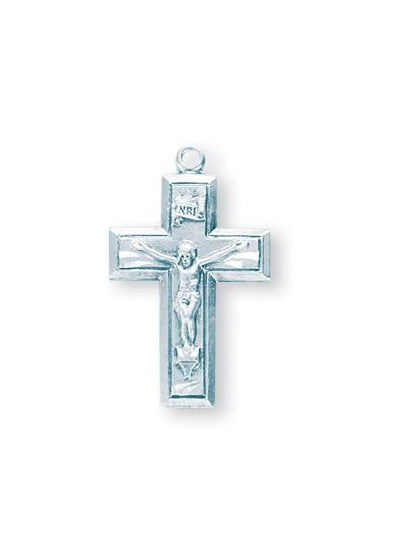 7/8-inch Sterling Silver Crucifix with 18-inch Chain