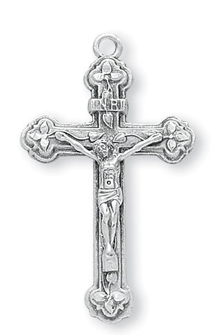 1 3/8-inch Sterling Silver Crucifix with 20-inch Chain
