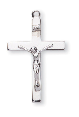 1 5/16-inch Sterling Silver Crucifix with 20-inch Chain