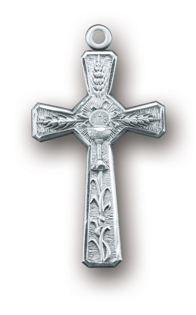 1 5/8-inch Sterling Silver Eucharist Cross with 24-inch Chain
