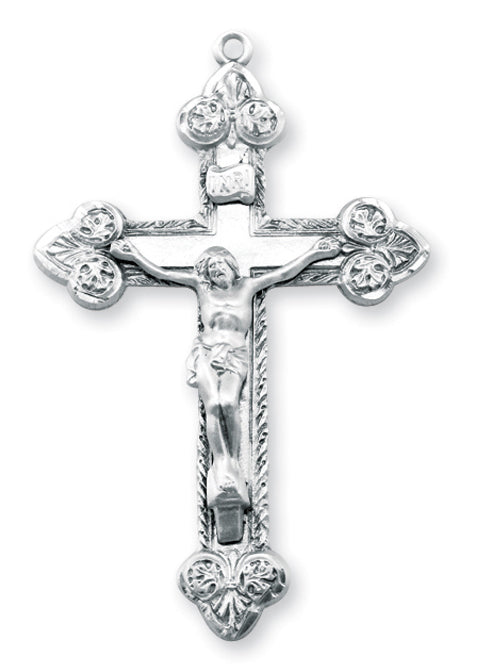 2 1/16-inch Sterling Silver Crucifix with 24-inch Chain