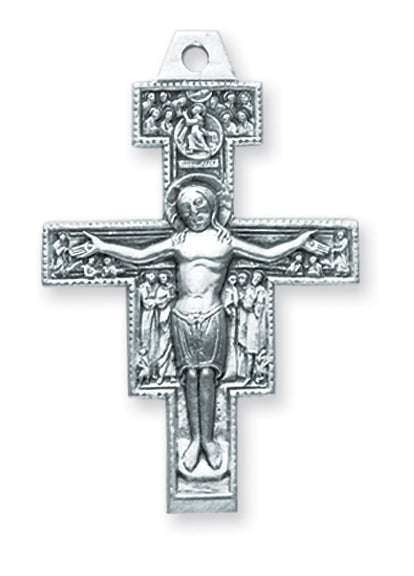 1 5/8-inch Sterling Silver San Damiano Crucifix with 24-inch Chain