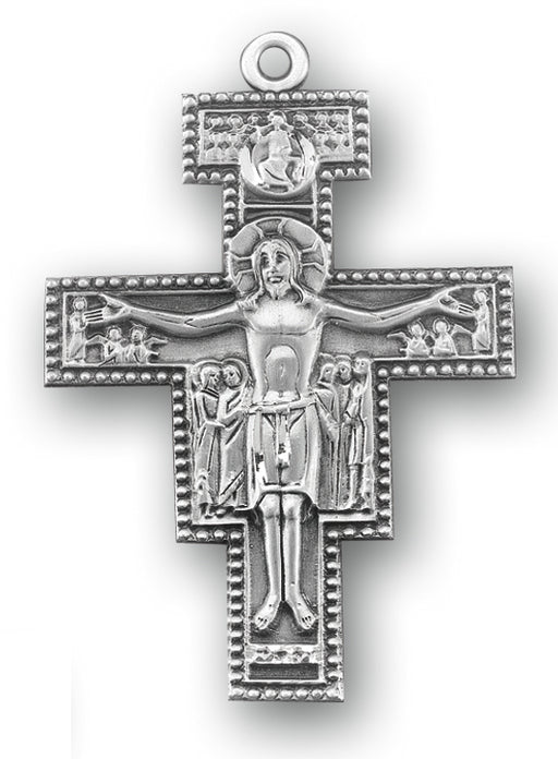2-inch Sterling Silver San Damiano Crucifix with 27-inch Chain
