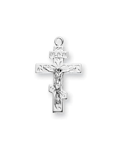 3/4-inch Sterling Silver Crucifix with 18-inch Chain