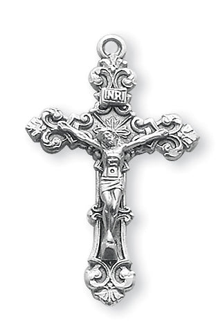 1 5/16-inch Sterling Silver Crucifix with 18-inch Chain