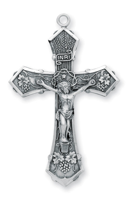 2-inch Sterling Silver Crucifix with 24-inch Chain