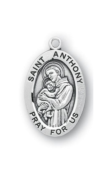 Sterling Silver Oval Shaped Saint Anthony Medal