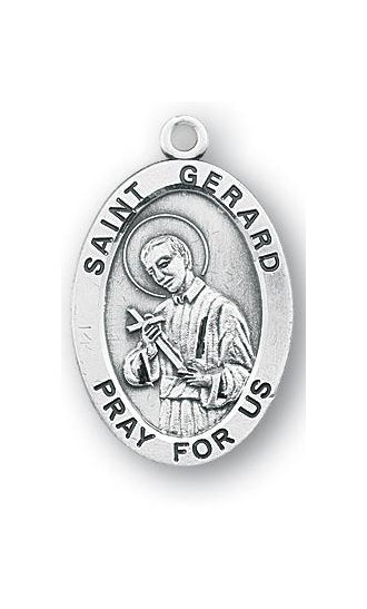 Sterling Silver Oval Shaped Saint Gerard Medal