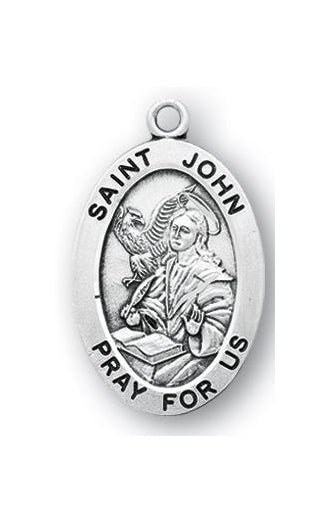 Sterling Silver Oval Shaped Saint John Medal