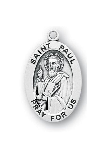 Sterling Silver Oval Shaped Saint Paul Medal