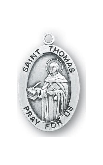 Sterling Silver Oval Shaped Saint Thomas Medal