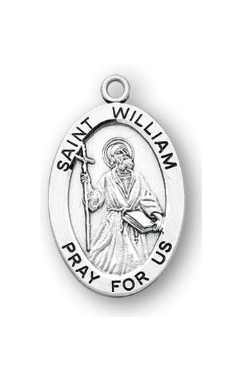Sterling Silver Oval Shaped Saint William Medal