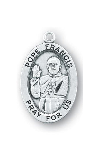 Sterling Silver Oval Shaped Pope Francis Medal
