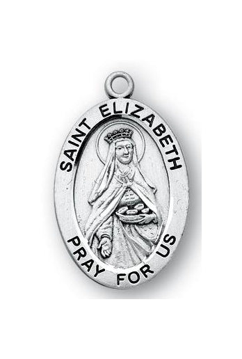 Sterling Silver Oval Shaped Saint Elizabeth Medal