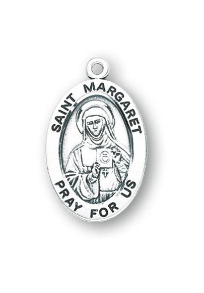 Sterling Silver Oval Saint Margaret Medal