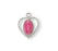Sterling Silver Heart Shaped Pink Enameled Miraculous Medal