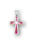 15/16-inch Sterling Silver Cross with Pink Zircons 18-inch Chain