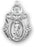 Sterling Silver Badge Shaped Saint Sebastian Medal