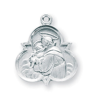7/8-inch Sterling Silver Saint Anthony Medal with 18-inch Chain