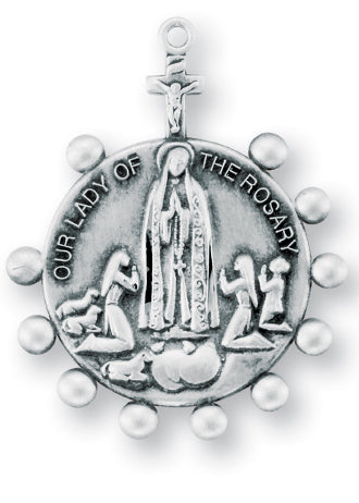 Sterling Silver Our Lady of The Rosary Medal