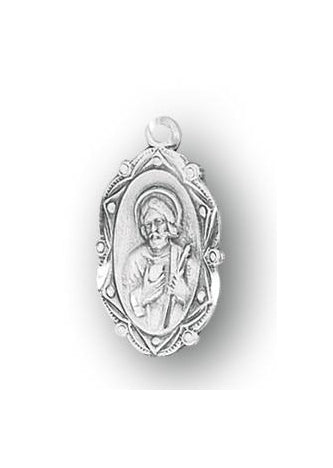 7/8-inch Sterling Silver Saint Jude Medal with 18-inch Chain