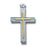 1-inch Tutone Sterling Silver Cross with 18-inch Chain