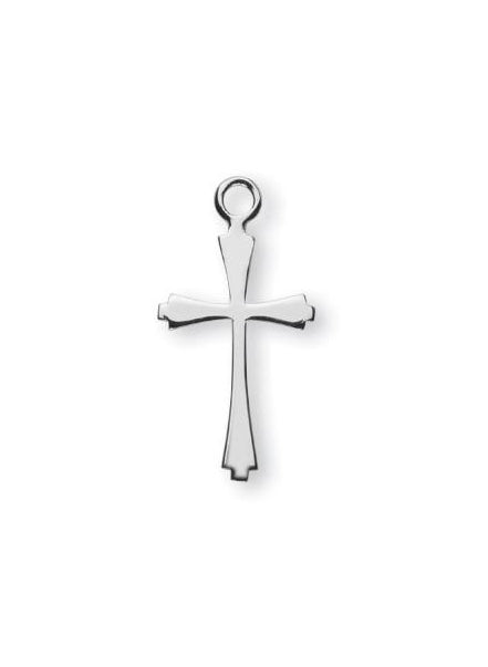 7/8-inch Sterling Silver Plain Cross with 18-inch Chain