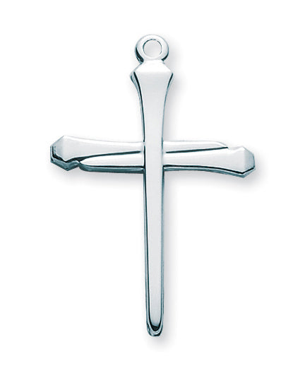 1 3/8-inch Sterling Silver Nail Cross with 24-inch Chain