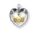 3/4-inch Sterling Silver Heart with Holy Spirit 18-inch Chain