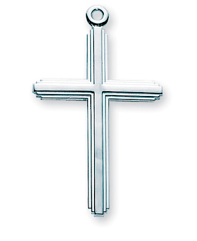 1 1/2-inch Sterling Silver Cross with 20-inch Chain