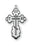 1 1/8-inch Sterling Silver Byzantine Cross with Black Enamel 20-inch Chain