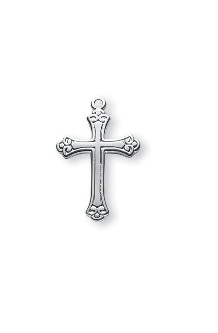 3/4-inch Sterling Silver Cross with 18-inch Chain