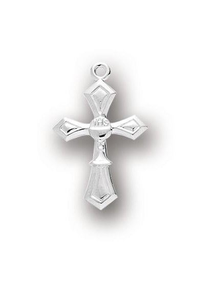 1-inch Sterling Silver Cross with Chalice 18-inch Chain