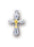 1-inch Tutone Sterling Silver Cross with Chalice 18-inch Chain