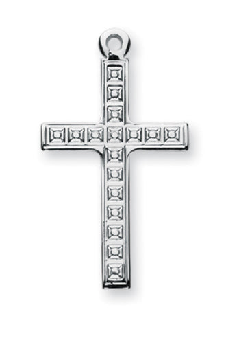 1 1/4-inch Sterling Silver Cross with 18-inch Chain