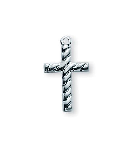 7/8-inch Sterling Silver Cross with 18-inch Chain